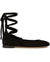 Twinset - Lace-Up Suede Ballet Flats - Lyst