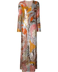 Emilio Pucci Synthetic Sequin Embroidered Long Sleeve Dress in 