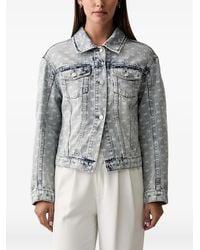 ARMANI EXCHANGE - Veste En Jean À Logo Imprimé - Lyst