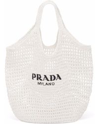 Prada Shopper mit Logo - Weiß