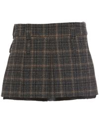 Miu Miu - Plaid-check Miniskirt - Lyst