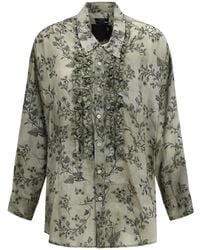 R13 - V-Neck Ruffle Shirt - Lyst
