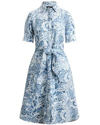 Ralph Lauren - Paisley-Print Tie-Front Midi Dress - Lyst