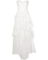 Tadashi Shoji Strapless Avondjurk - Wit