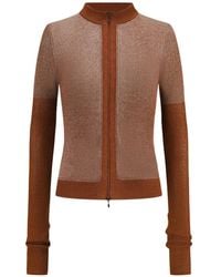 Oude Waag - Metallic Ribbed-Knit Cardigan - Lyst