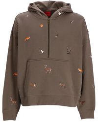 HUGO - Sudadera con capucha y media cremallera - Lyst