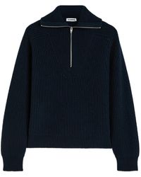 Jil Sander - Ribbed Zip-Up Sweater - Lyst