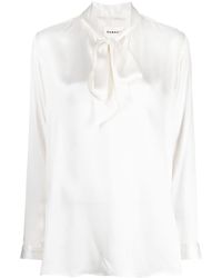 P.A.R.O.S.H. - Pussy-bow Collar Silk Shirt - Lyst