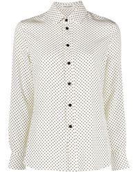 Saint Laurent - Polka Dot-print Silk Shirt - Lyst