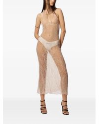 GOD SAVES QUEENS - Robe Mi-Longue Venus En Dentelle Brodée De Sequins - Lyst