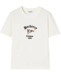 Burberry - T-Shirt En Coton Check Flag - Lyst
