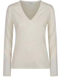 Max Mara - Langarmshirt Mit V-Ausschnitt - Lyst