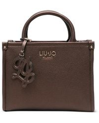 Liu Jo - Logo-Plaque Pebbled Tote Bag - Lyst