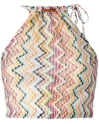 Missoni - Chevron-Pattern Halter Neck Top - Lyst