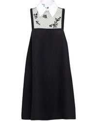 Prada - Sleeveless Embroidered-mesh Mini Dress - Lyst