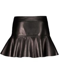 Tom Ford - Leren Mini-Rok Met Ruches - Lyst