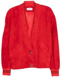 Versace - Suede-Finish Striped-Trim Jacket - Lyst