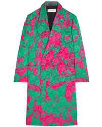 Dries Van Noten - Floral-Print Double-Breasted Coat - Lyst