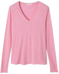 American Vintage - Jacksonville T-Shirt Met V-Hals - Lyst
