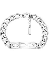 DIESEL - Stainless Steel Id Bracelet - Lyst