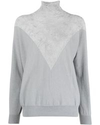 Emporio Armani - Two-tone Knitted Jumper - Lyst