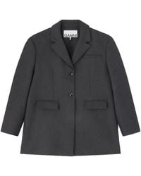 Ganni - Wool Suiting Blazer - Lyst