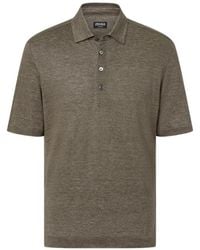 ZEGNA - Oasi Lino Polo Shirt - Lyst