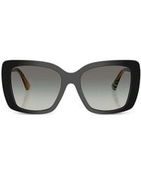Burberry - Square-Frame Check-Pattern Sunglasses - Lyst