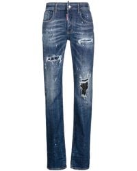 DSquared² - Mid-Rise Distressed Jeans - Lyst