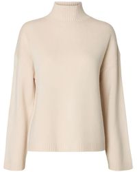 SELECTED - Ribbed-Knit High-Neck Sweater - Lyst