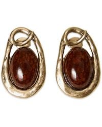 Twinset - Boucles D'Oreilles À Imprimé Animalier Et Détail Cabochon - Lyst