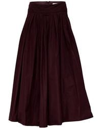 Max Mara - Romina Pleated Taffeta Midi Skirt - Lyst