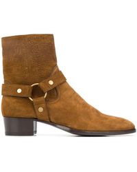saint laurent wyatt harness boots brown