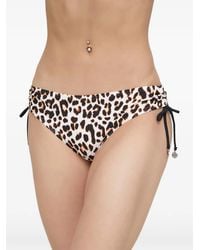 DKNY - Leopard-Print Side-Tie Bikini Bottoms - Lyst