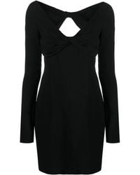 Blumarine - Long-Sleeve V-Neck Minidress - Lyst