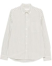 Les Deux - Camicia A Righe Con Colletto Button-Down - Lyst