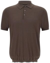 Kangra - Ribbed Short-Sleeved Polo Shirt - Lyst