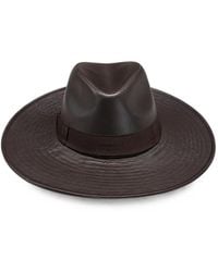 Borsalino - Leather Wide-Brim Hat - Lyst