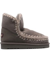 Mou - Logo-Patch Suede Ankle Boots - Lyst