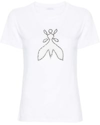 Patrizia Pepe - Fly T-Shirt mit Perlen - Lyst