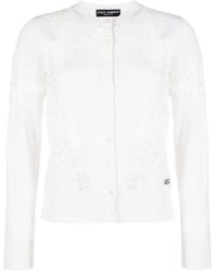 Dolce & Gabbana - Cárdigan de botones con detalles de encaje - Lyst