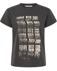 Rabens Saloner - Ambla Slogan-Print Cotton T-Shirt - Lyst