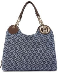 Liu Jo - Medium Satchel Bag Denim-Effect - Lyst