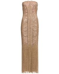 Elie Saab - Bead-Embroidered Fringed Maxi Dress - Lyst