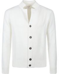 Eleventy - High-neck Button Cardigan - Lyst
