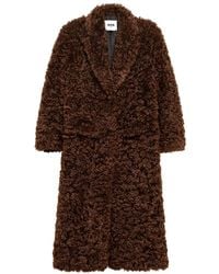 MSGM - Faux-Shearling Double-Breasted Coat - Lyst