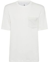 Brunello Cucinelli - Cotton T-Shrit With Pocket - Lyst