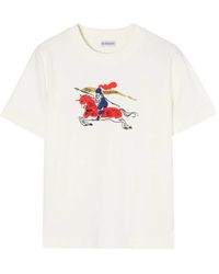 Burberry - Equestrian Knight Cotton T-Shirt - Lyst