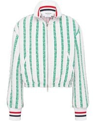 Thom Browne - Blouson En Tweed À Rayures Régimentaires - Lyst