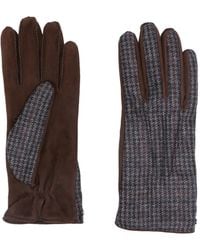 Canali - Houndstooth-Pattern Suede Gloves - Lyst